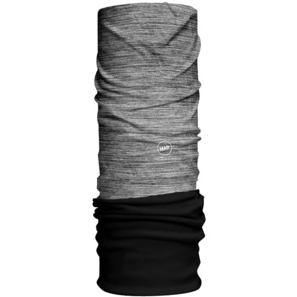 HAD Solid Stripes Fleece Tour De Cou, Gris/noir soldes en ligne 1